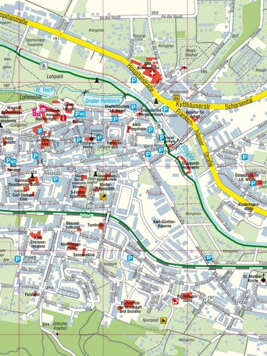 Sondershausen - Stadtplan mit Rad- und Wanderkarte