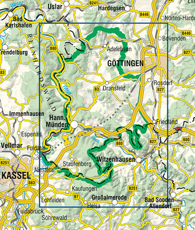 Blattschnitt Weserberglandkarte I
